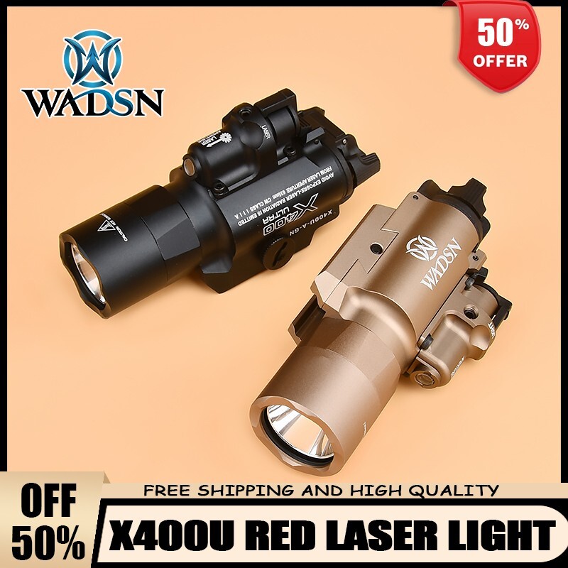 WADSN X400U X400 Tactical Red Green Laser Flashlight Metal Airsoft Weapon Light