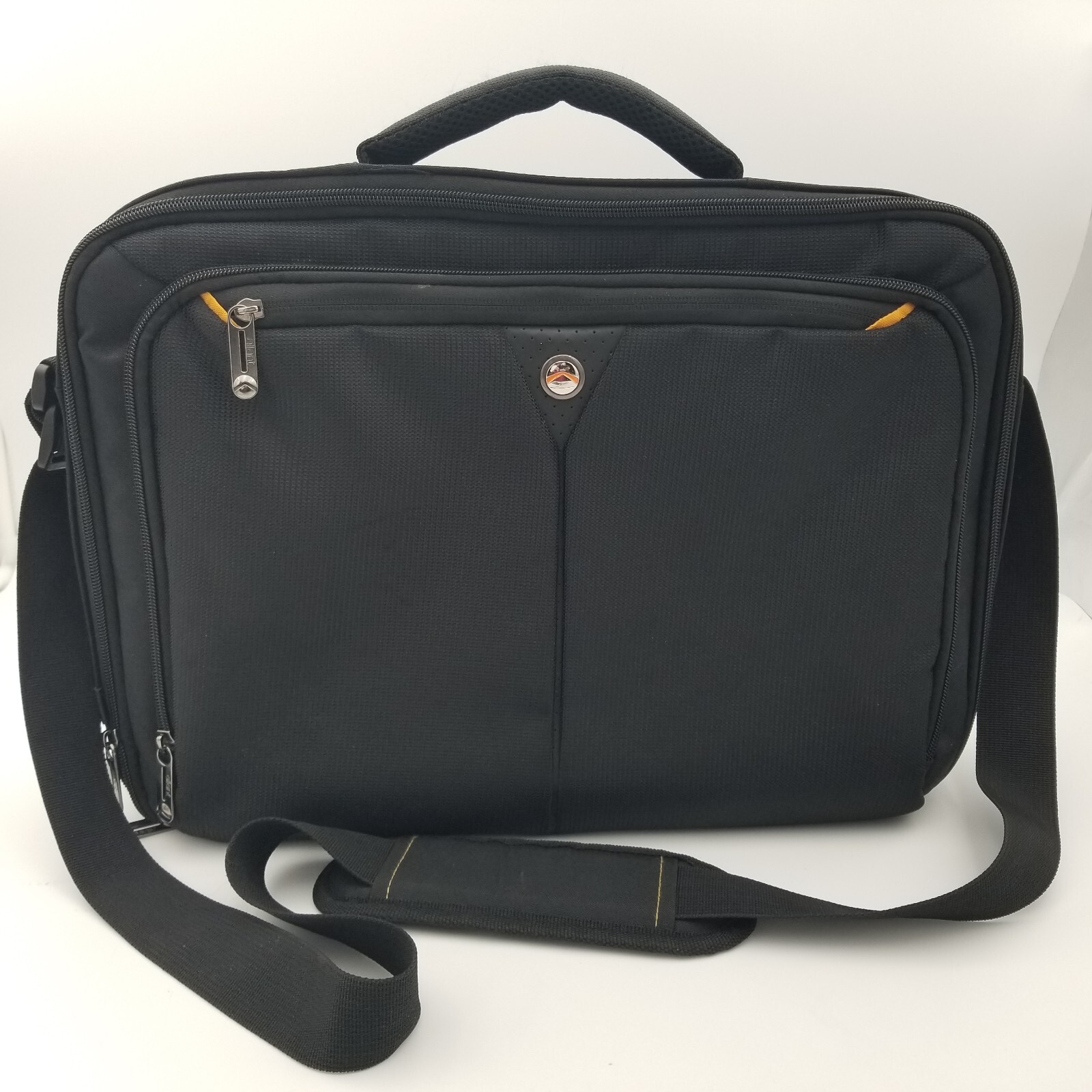 Alliant Black Laptop Messenger Bag with Shoulder Strap