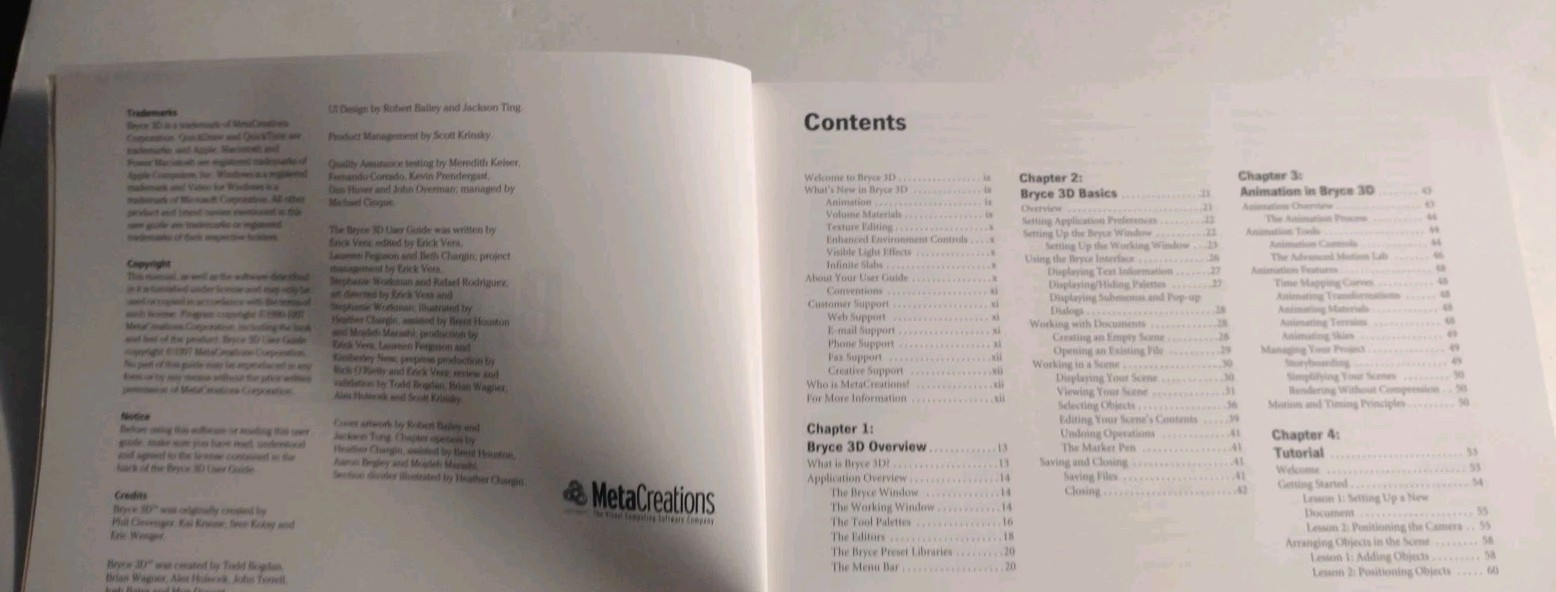 Bryce 3D User Guide for Macintosh & Windows. Paperback Book. Meta Creations.