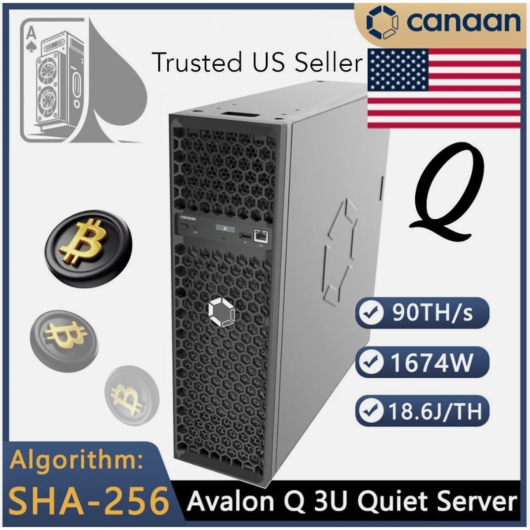 Canaan Avalon Q 90+ TH/s SILENT HOME Bitcoin Miner  insured US sh&