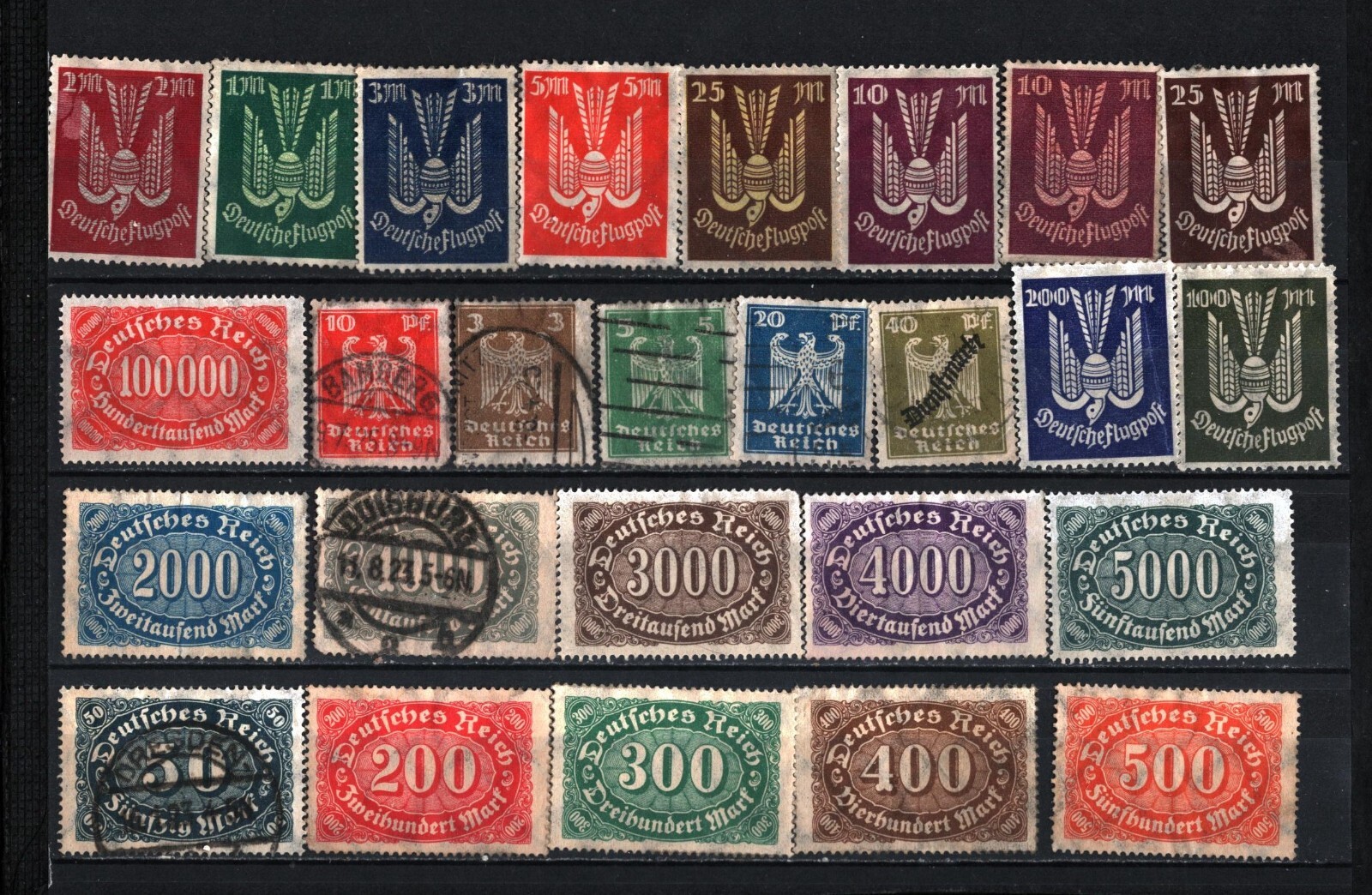 GERMANY/EMPIRE 1922-1924 SET OF 25 STAMPS MINT & USED/HINGED