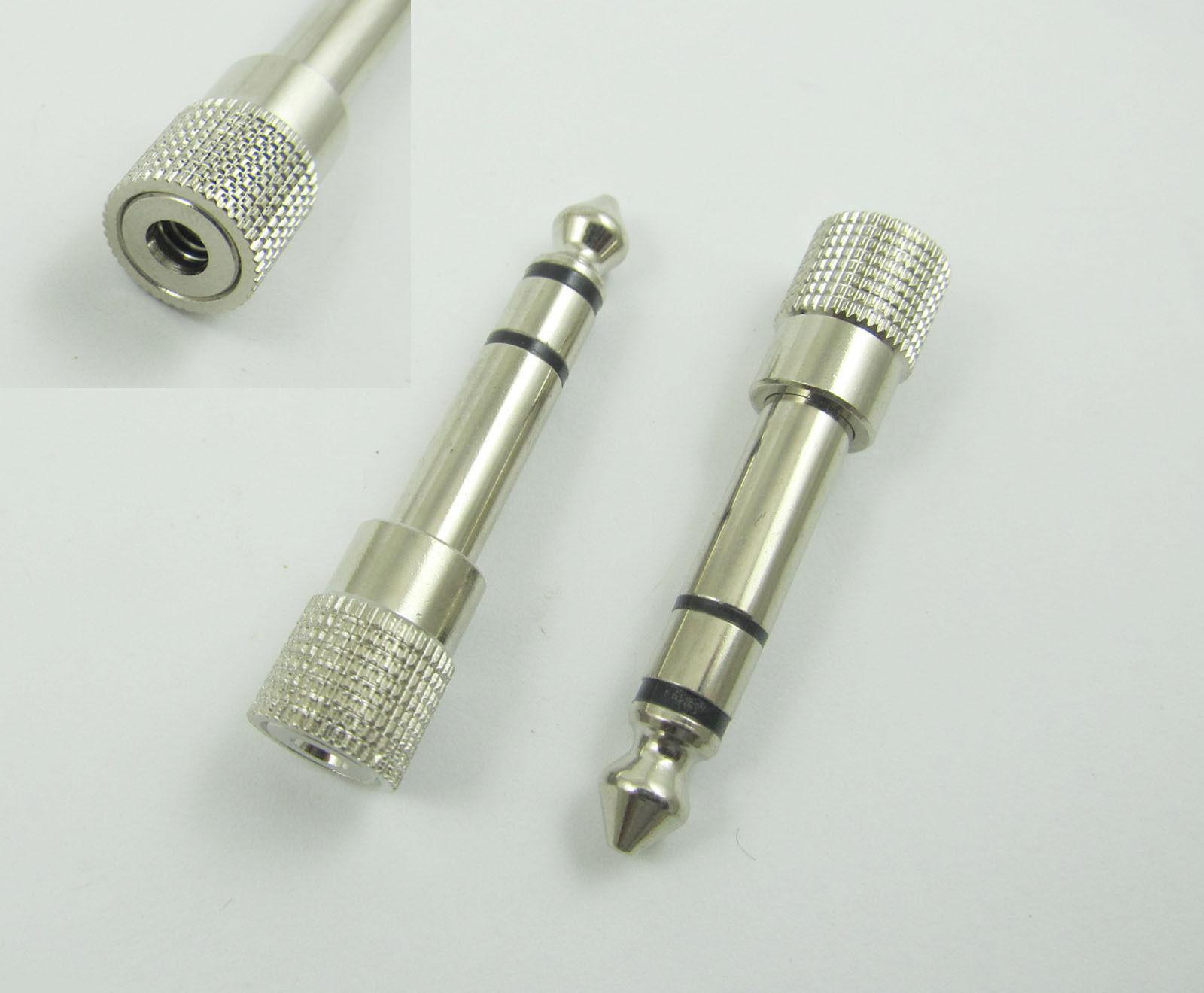 6.3mm 1/4" Male Stereo To 3.5mm Female Headphone Audio Adapter Converter Nickel