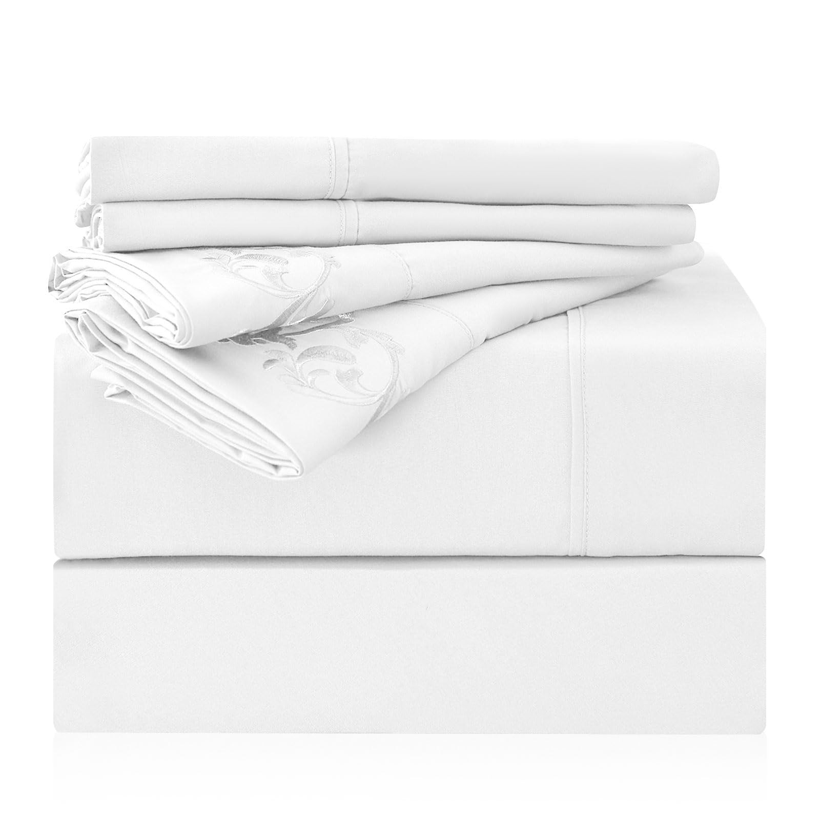LONAVA Twin Size Sheet Set - 4 Piece Hotel Luxury Twin(4pc), White