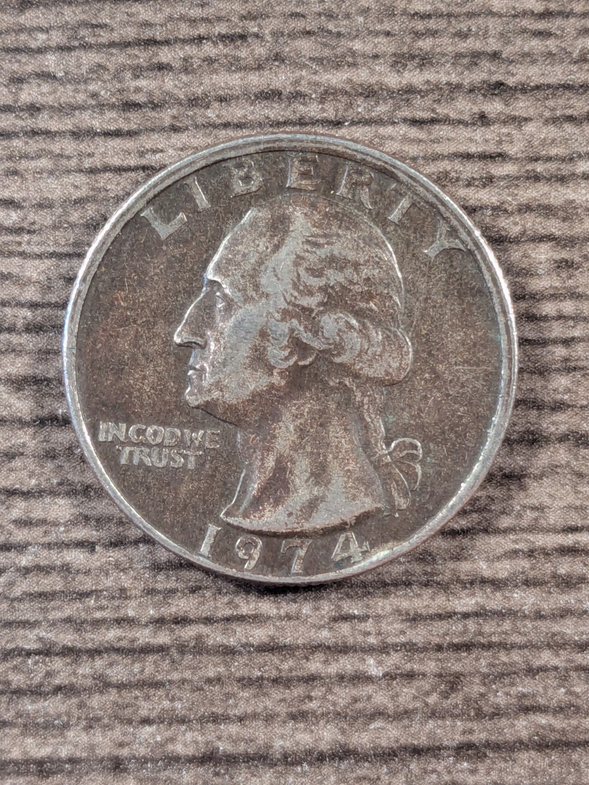 1974-P  Washington Quarter Improperly Annealed Planchet  Plus Obverse Finned Rim