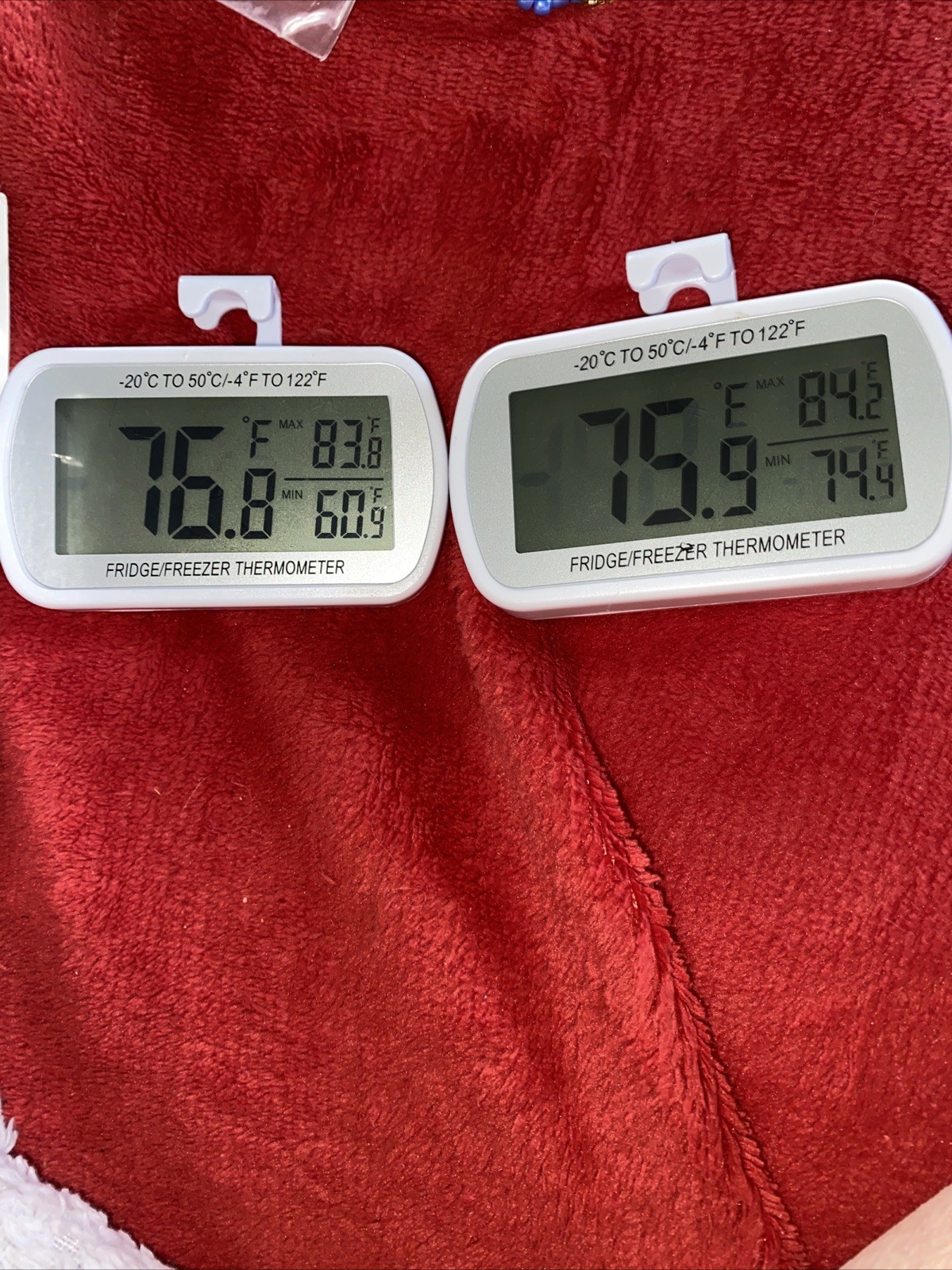 Refrigerator Thermometer Digital Fridge Freezer Thermometer with Magnetic Bac...