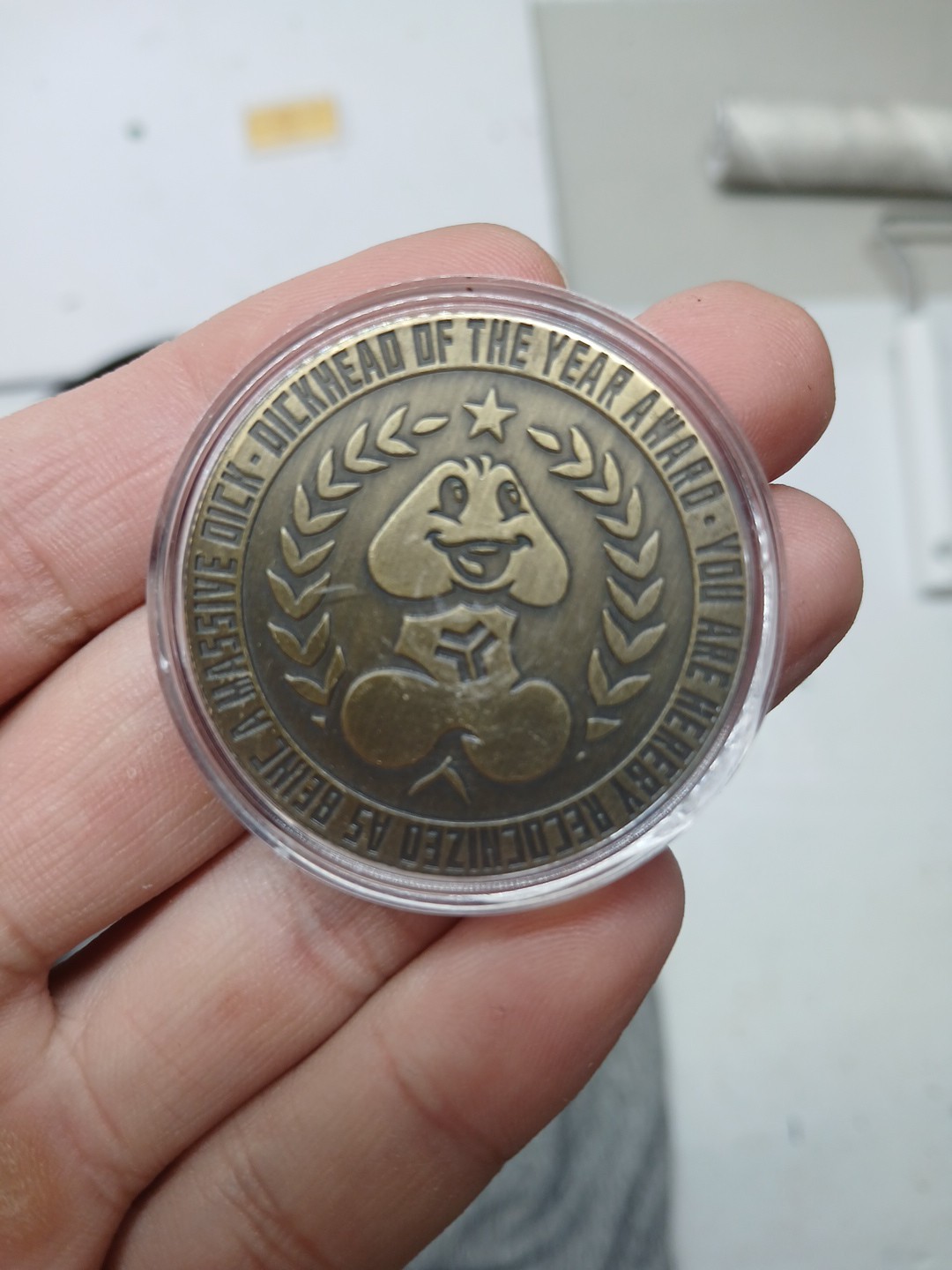 The *ORIGINAL Dickhead of the Year Award Challenge Coin Real Metal  2020 Covid