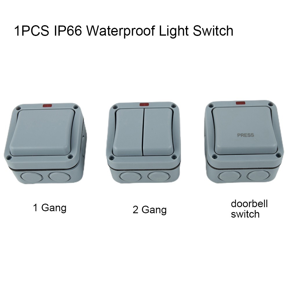 Switch Doorbell Switch 1 GANG for 2 GANG IP66 20A 220-250V Storm Resistant