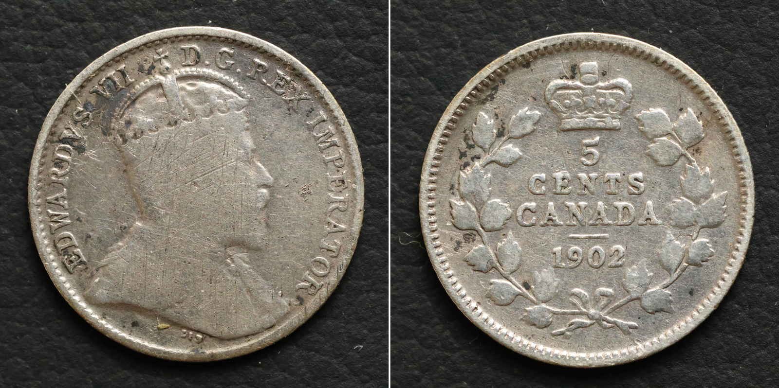 *Canada Silver Coin, 5 Cents 1902 1.162g, 15.5mm[E13593]7z6