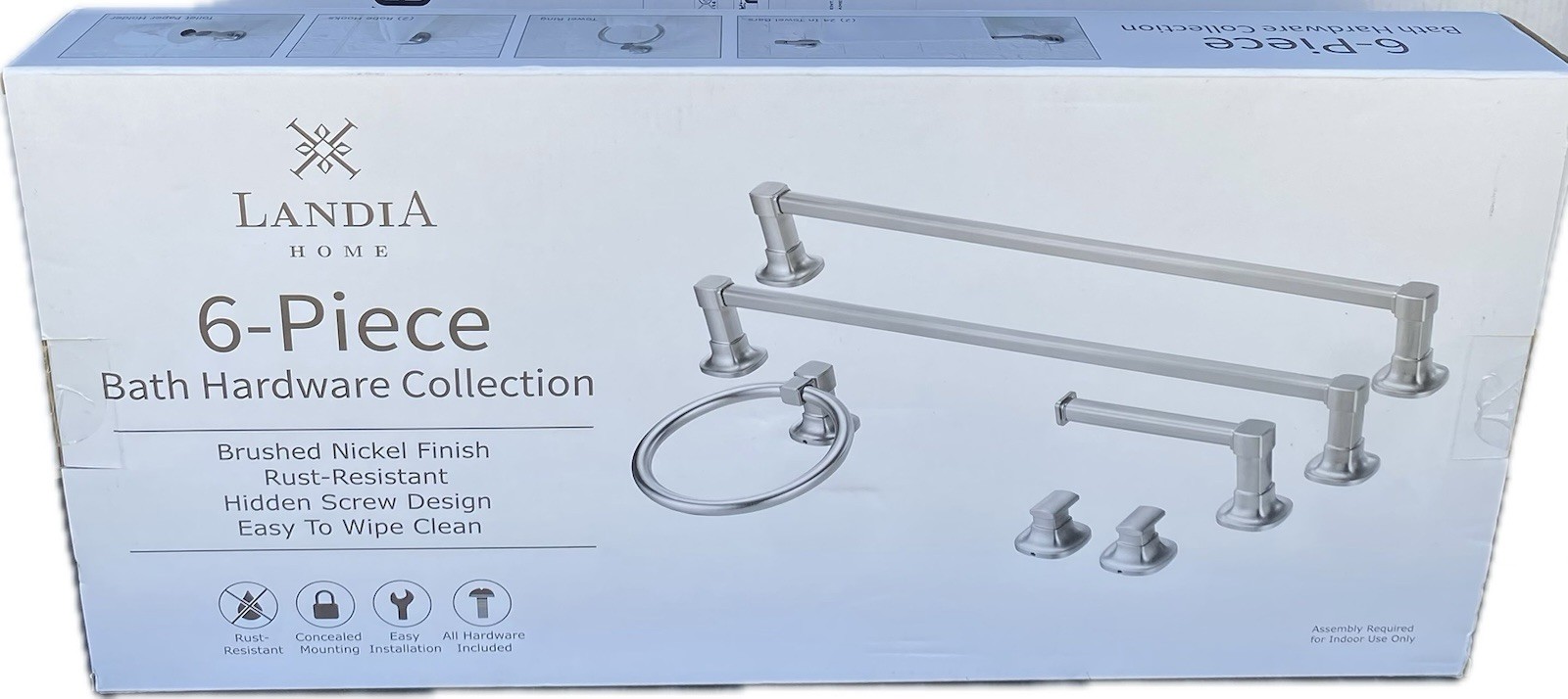 LandiA Home 6Pc Brushed Nickel Bathroom Hardware Set