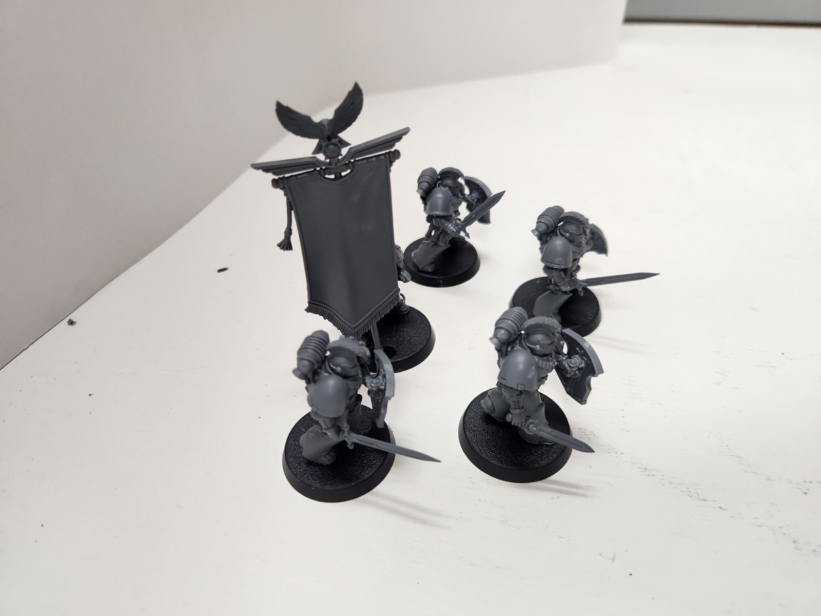 Warhammer 40K HH Space Marine MK III Command Squad Good Cond 52726
