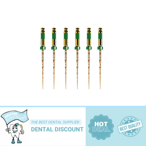 Gold Medium 25mm Endodontic File Root Canal 6pcs
