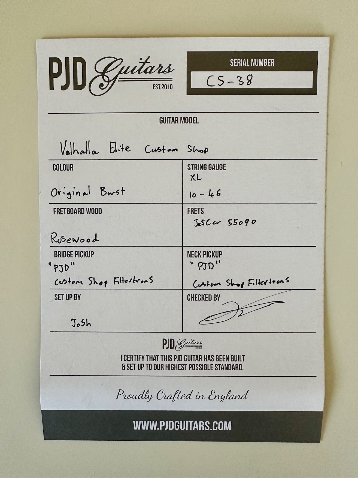 PJD Valhalla Elite Custom Shop