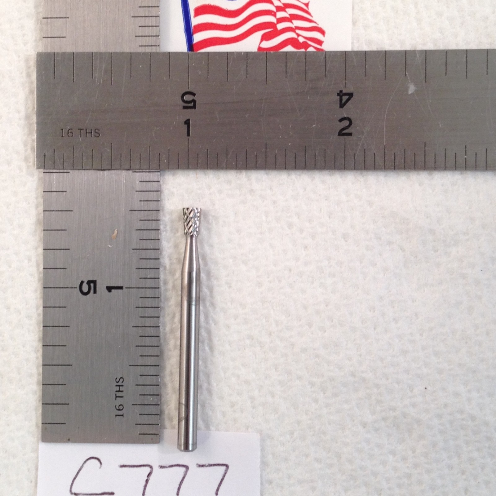 1 NEW HTC 1/8" SHANK CARBIDE BURR SN-42 DOUBLE CUT. 70216. INVERTED CONE (C777)