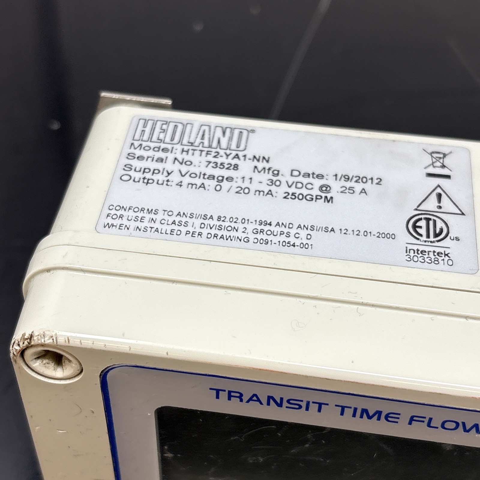 Hedland Transit Time Flowmeter 73100 HTTF2-YA1-NN