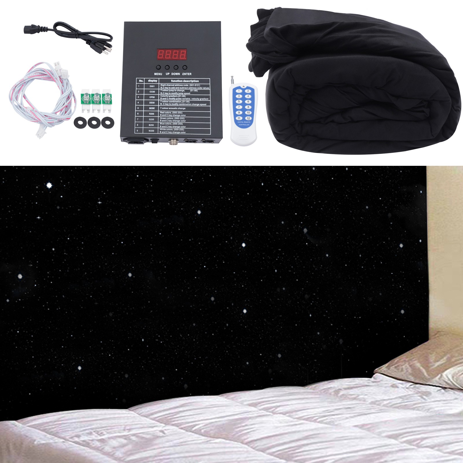 LED Star Curtain Wedding Stage Backdrop Birthday Party Background with Remote