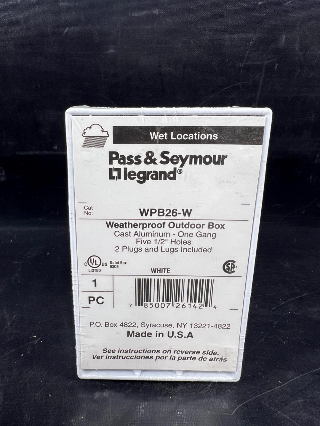 Lot Of 2 Pass & Seymour Legrand WPB26-W, Weatherproof Outdoor Box