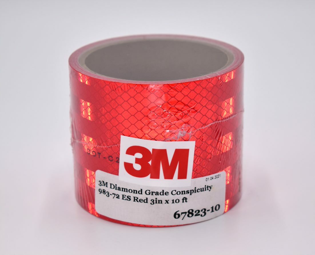 3M 67823-10 983-72ES 3" x 10 Roll of Red Conspicuity Reflective Tape