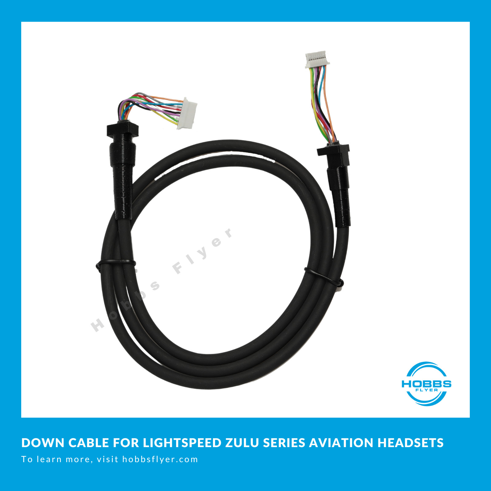 Replacement Down Cable for Lightspeed Zulu Series Aviation Headsets