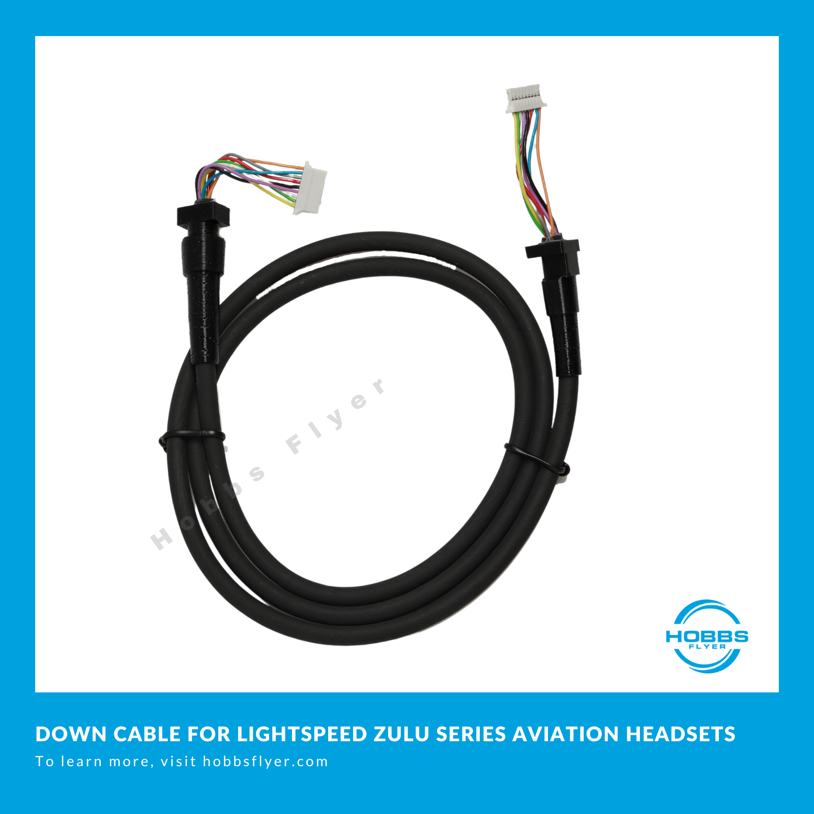 Replacement Down Cable for Lightspeed Zulu Series Aviation Headsets
