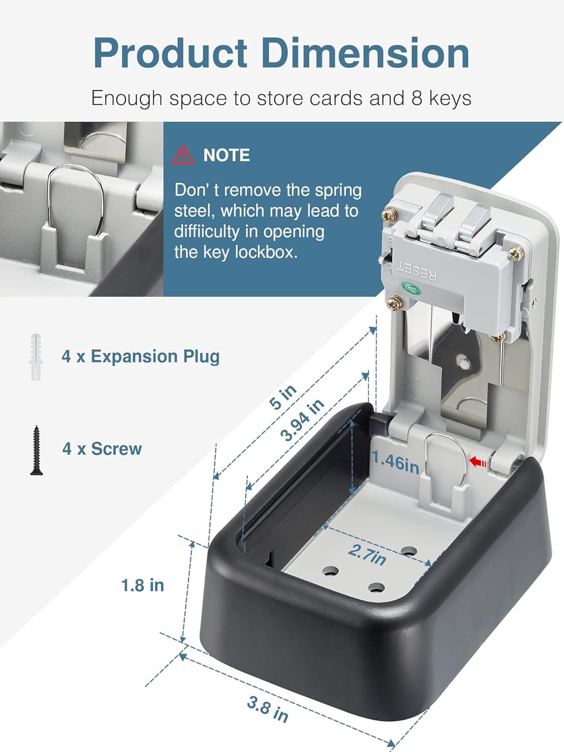 Puroma 4-Digit Combination Key Lock Box