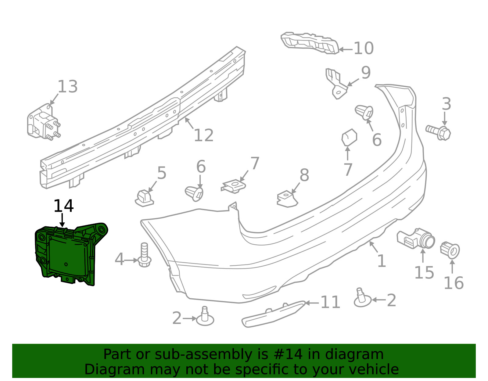 Genuine Nissan Blind Spot Detection System Warning Sensor 284K1-HV00A