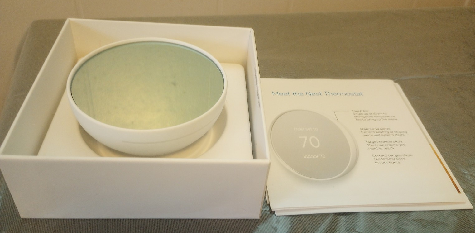 Google Nest Smart Thermostat Model G4CVZ White Wifi App Programmable Pre-owned