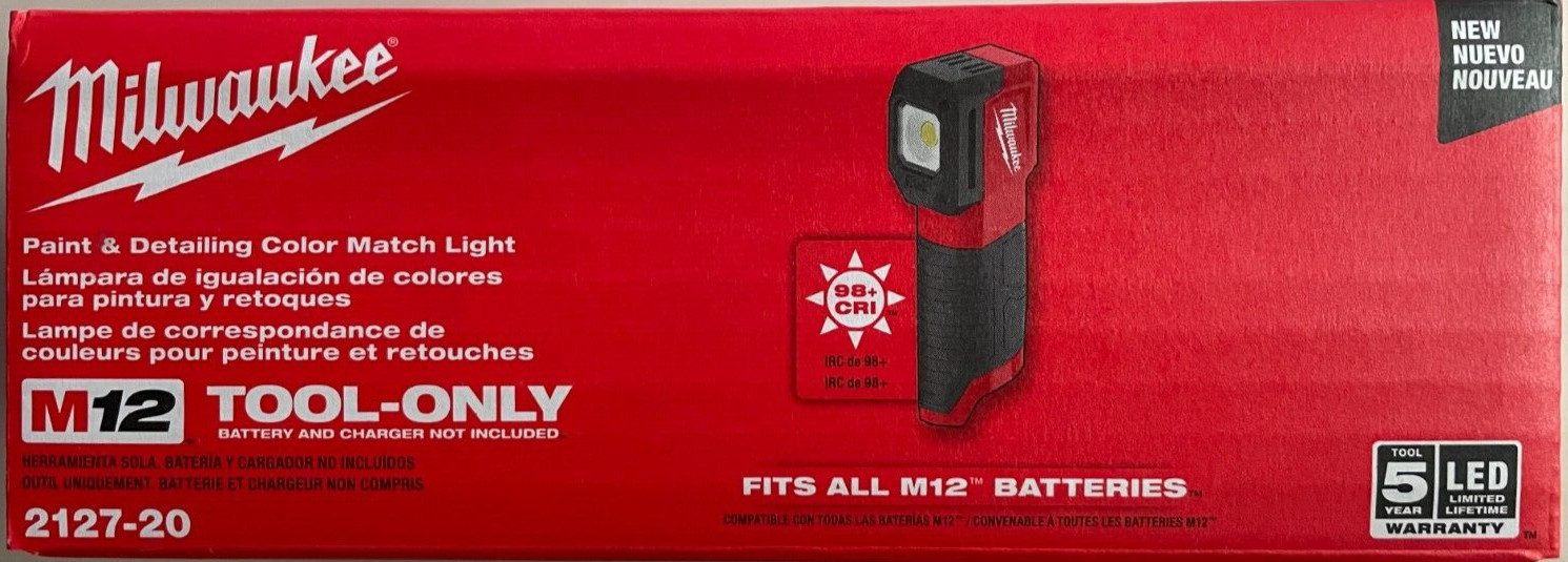 Milwaukee 2127-20 M12 Paint & Detailing Color Match light NEW