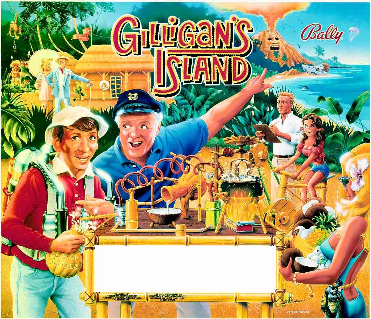 Bally Gilligan's Island Pinball Machine Translite