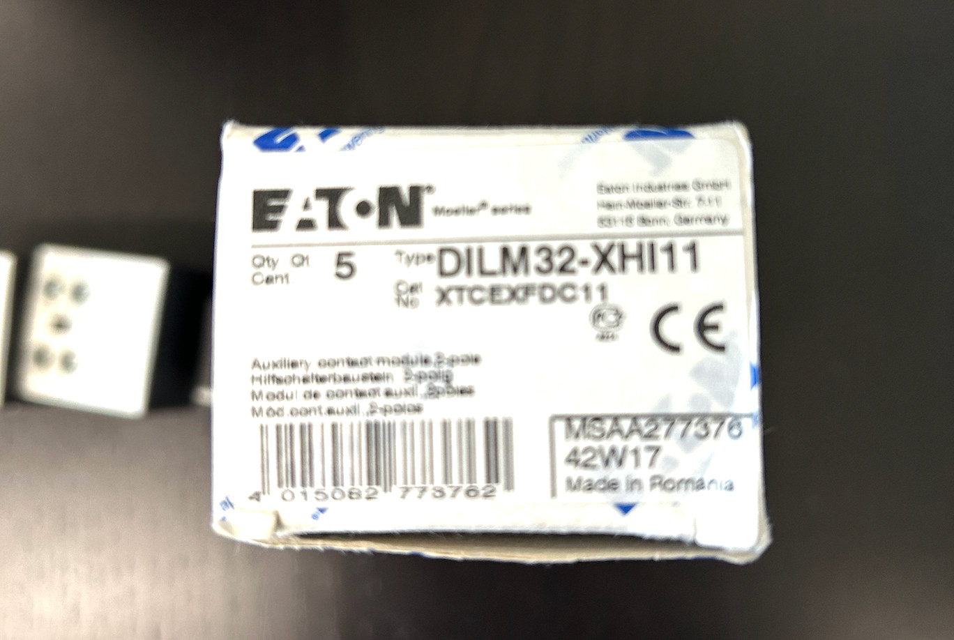XTCEXFDC11 Eaton Auxi  Moeller DILM32-XHI11 1NO-1NC Auxiliary Contact Brand New