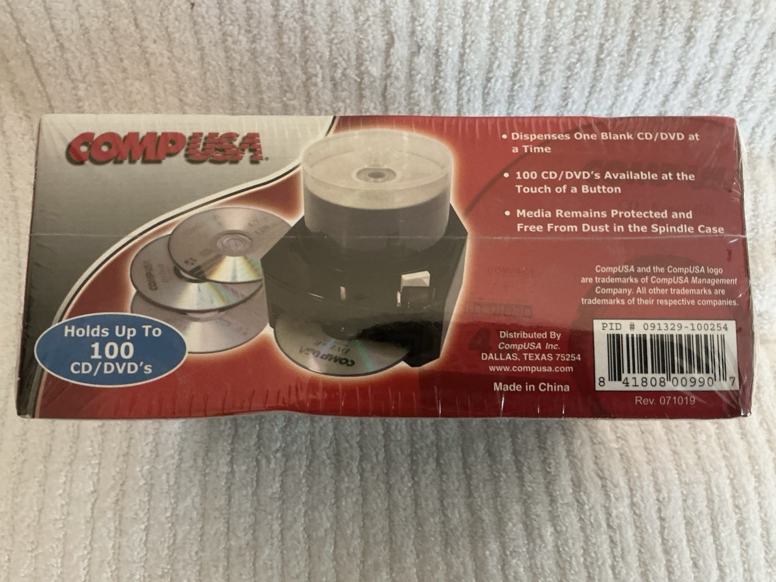 COMP USA CD/DVD Media Dispenser 100 CD/DVDs - New Old Stock
