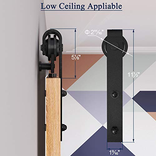 8FT Double Door Sliding Barn Door Hardware Track - 8FT-Double Door Kit
