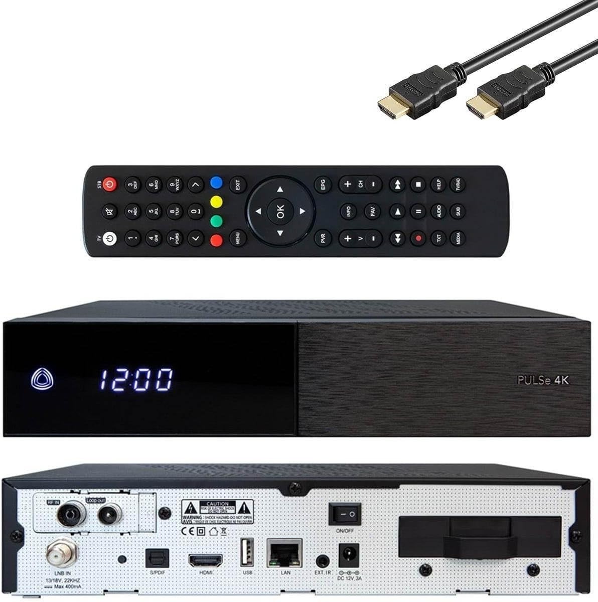 AB Pulse 4K UHD Combo Receiver 1x DVB-S2X Sat, 1x DVB-C/T2 Cable, Linux E2, PVR
