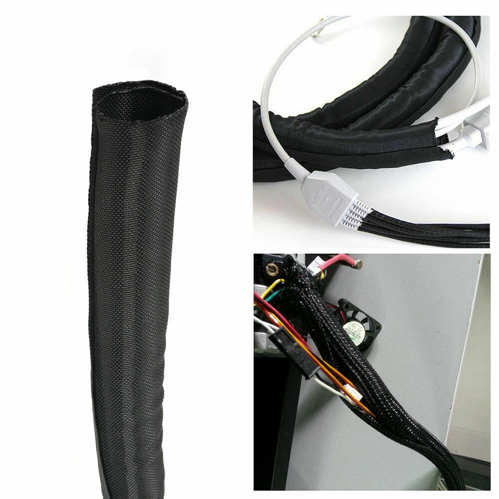Split Wire Loom, Braided Cable Sleeve Cover Wrap, Cord Protector Reduce Damage