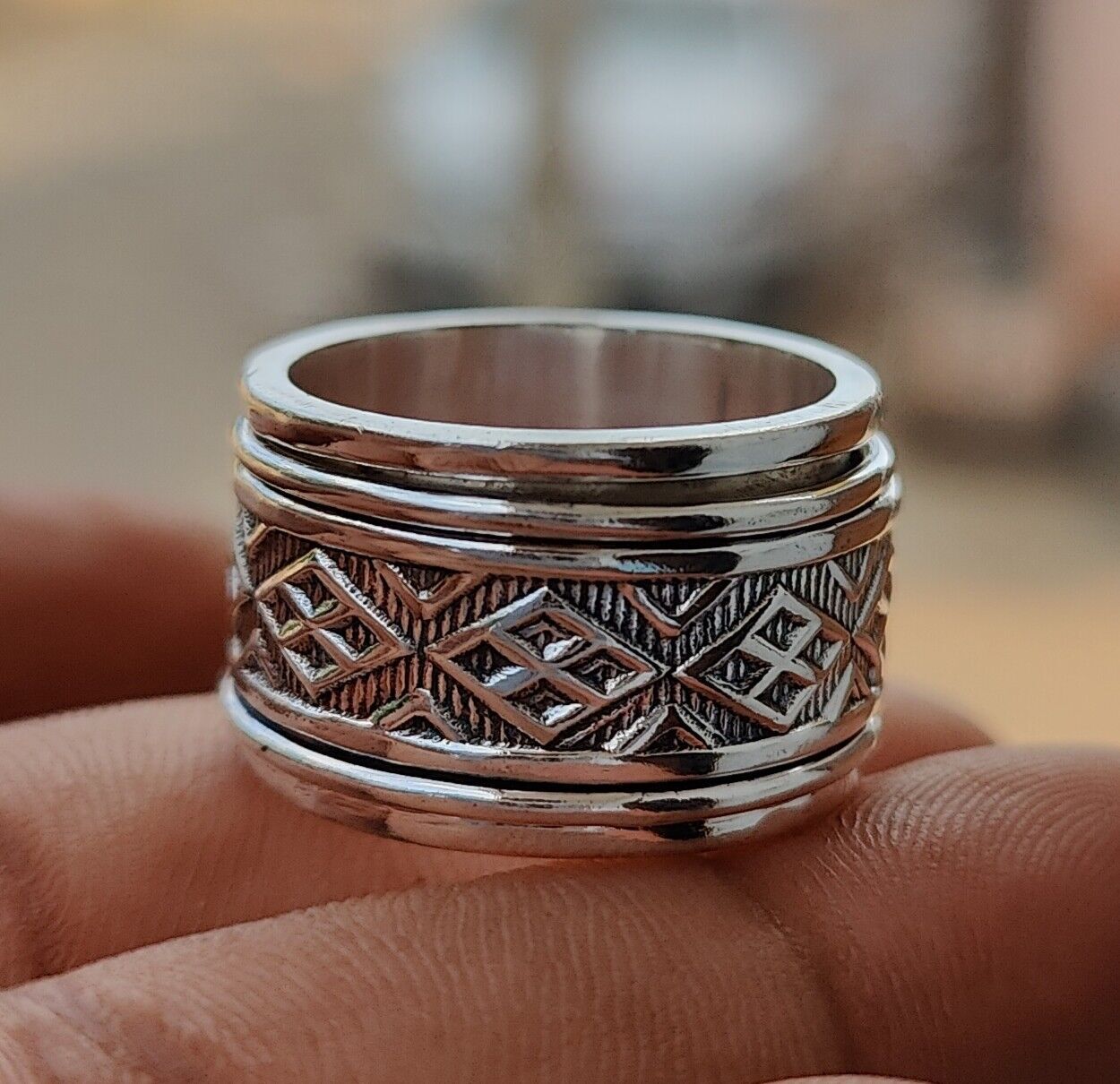 Spinner Ring Solid 925 Sterling Silver Band Handmade Jewelry Ring All Size SS-3