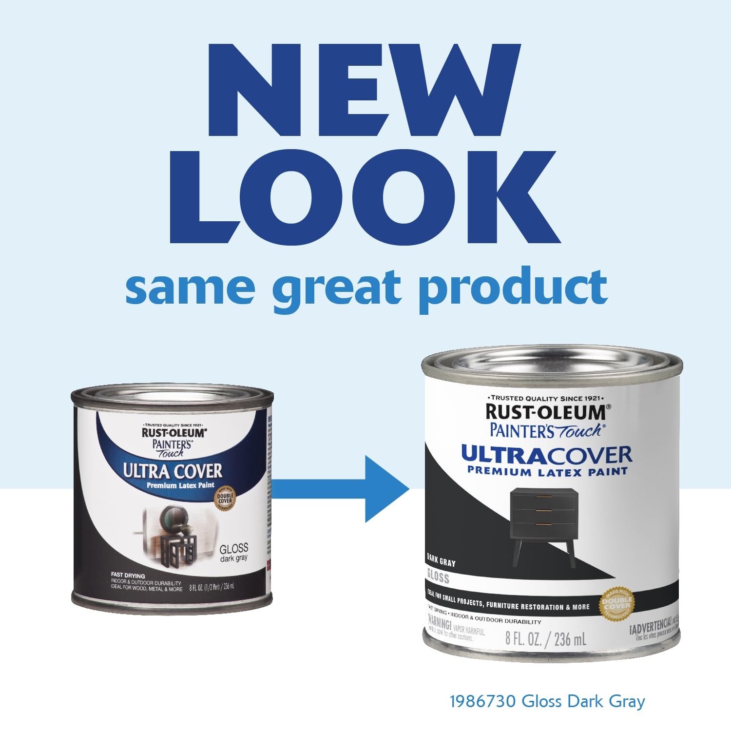 Rust Oleum Painter's Touch Latex Gloss Dark Gray Paint 8 Fl Oz Interior