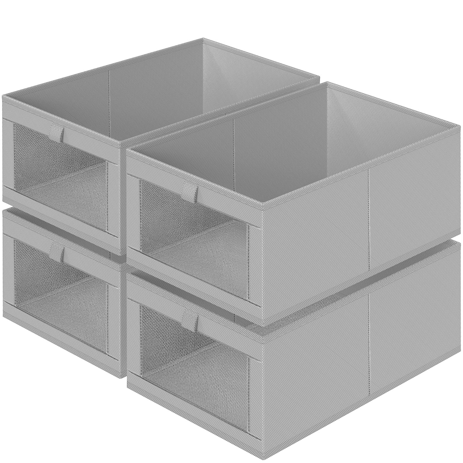 4 Pack Linen Closet Organizers and Storage, Closet organizer Large Linen Clos...