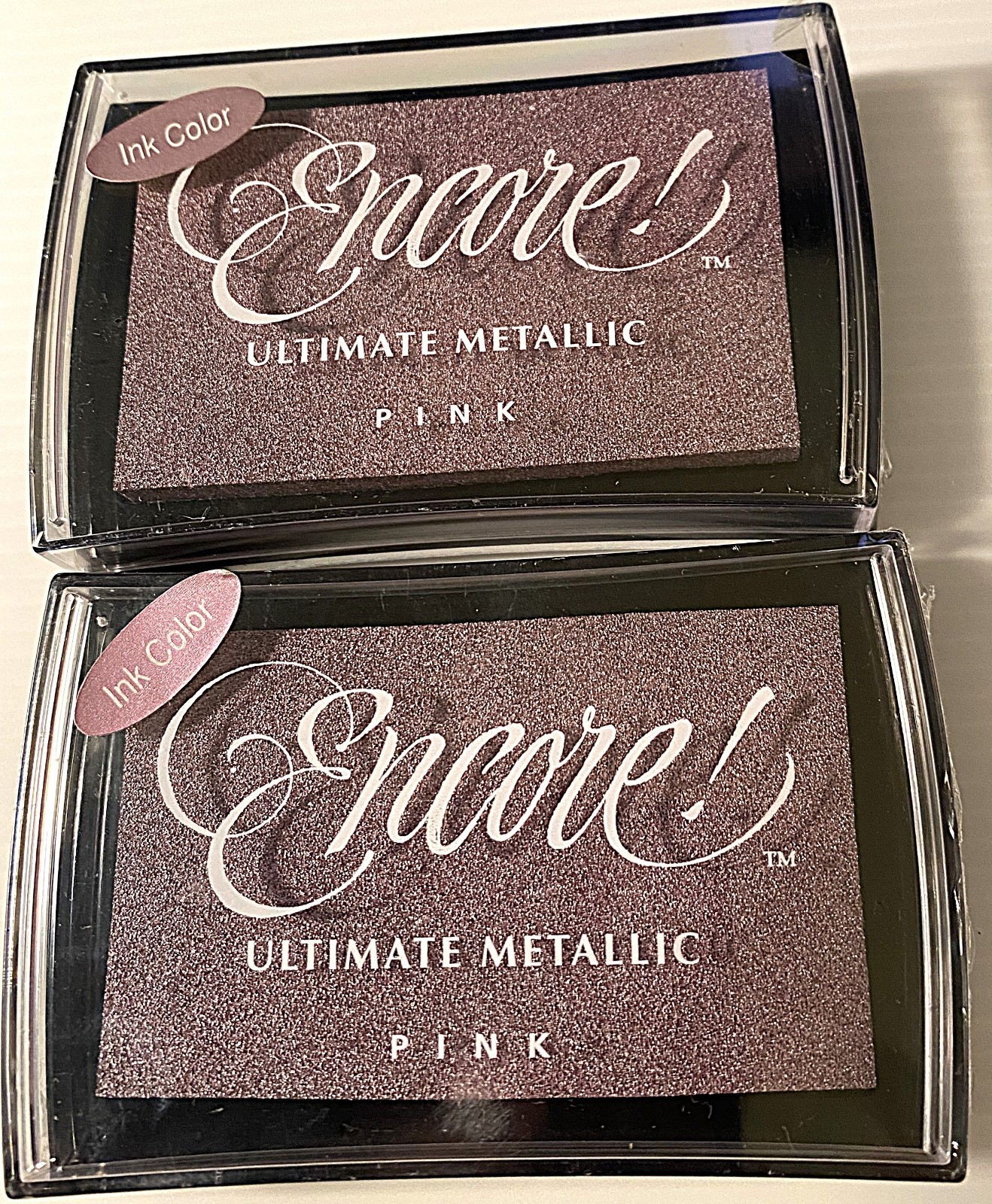 2 Tsukineko ENCORE PINK Ultimate Metallic Pigment Crafting INK PADS New RARE