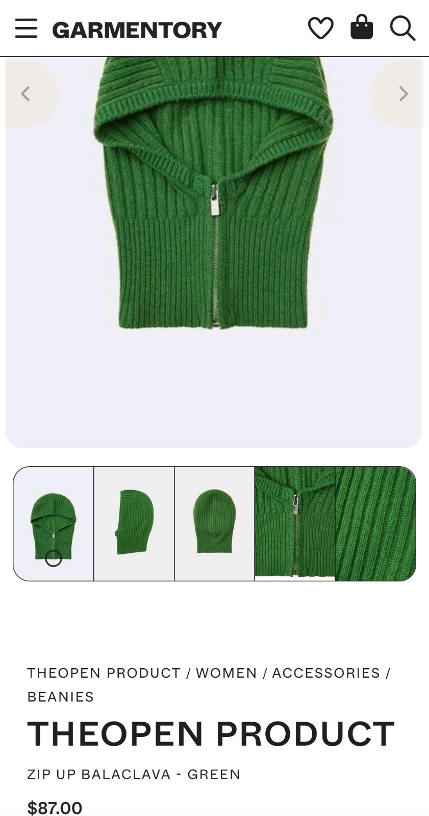 TheOpen Product - Zip-up Balaclava - Teal Blue