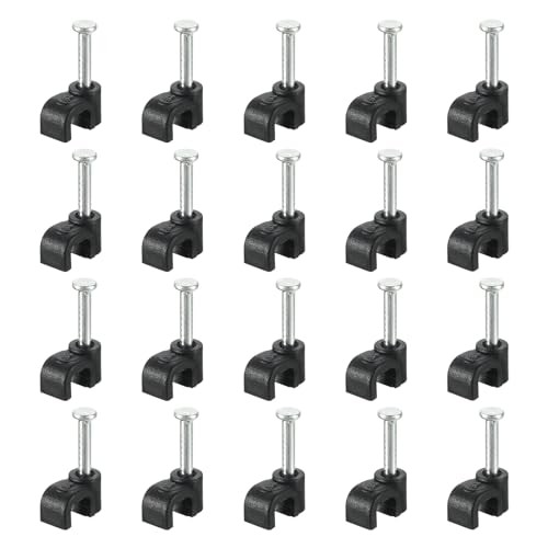 Cable Clips with Steel Nail, 200Pcs/0.16" Plastic Cable Wire Clips, 4mm