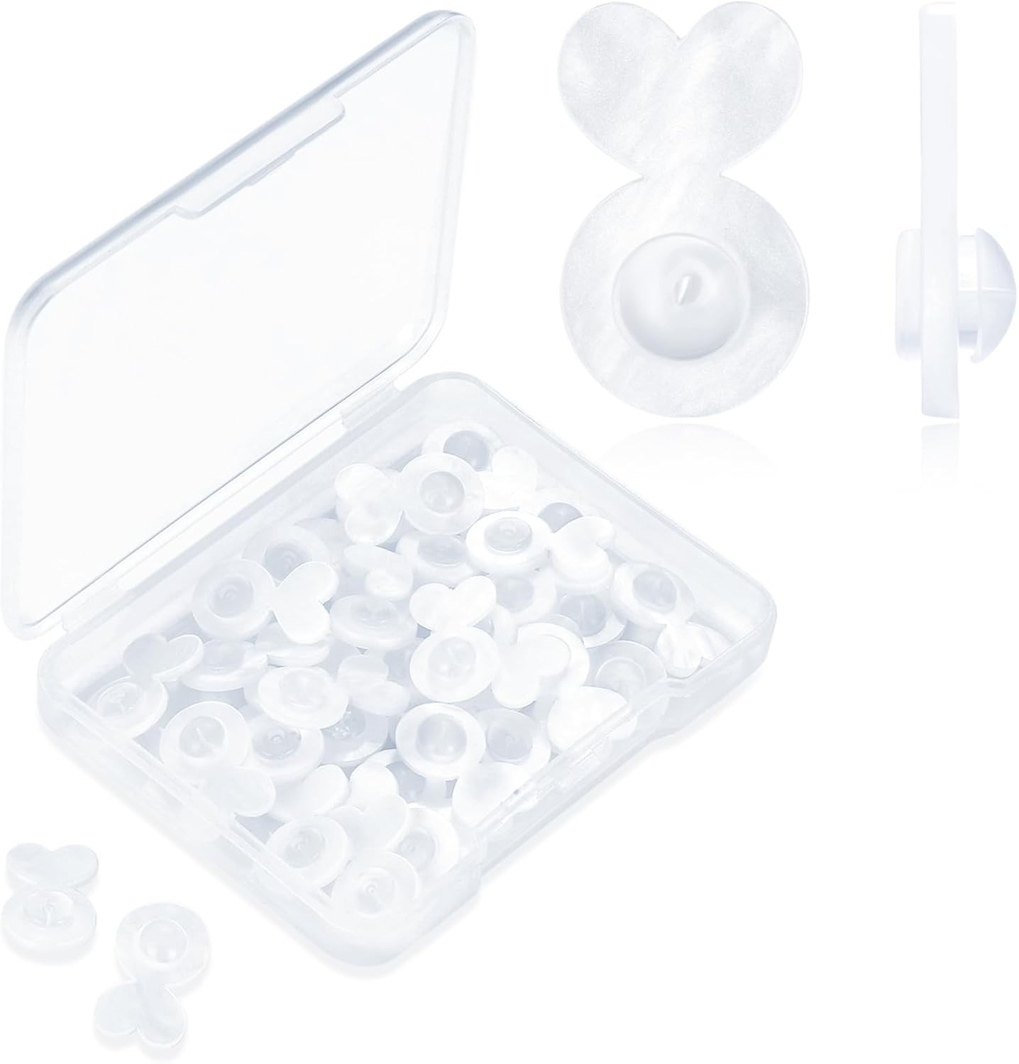 Clear Silicone Earring Backs for Heavy Earring Support Backs, (32PCS - Love)