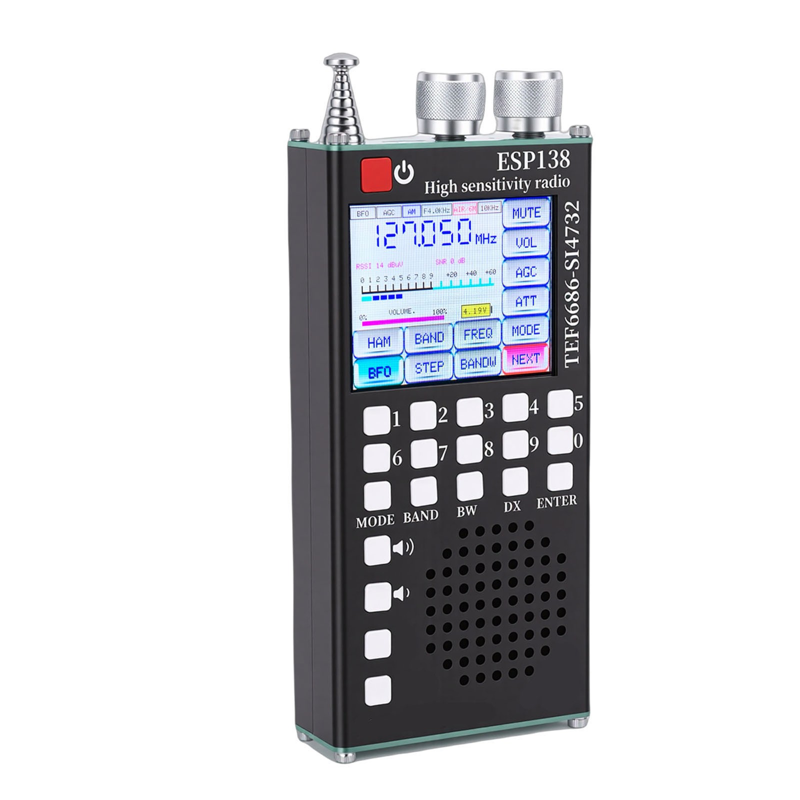 2-Full Band Radio FM LW MW SW Air SSB Band Dual Systems 2.4 Inch