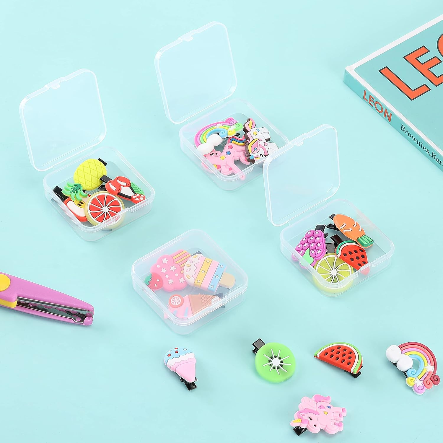 Bead Organizer Box, 12 Pcs, Clear, Small Beads Organizers and Storage Plastic Ca