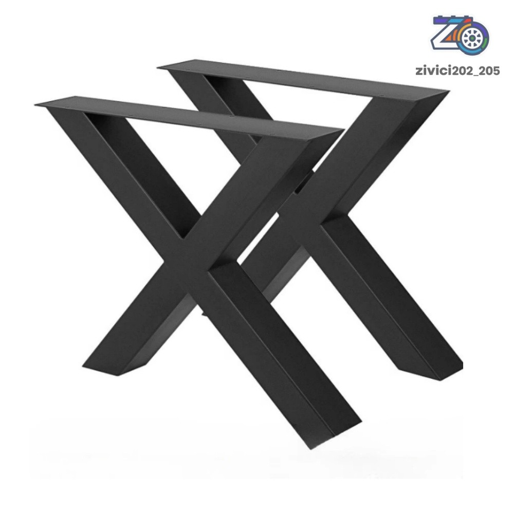 Set of 2 28" H x 20"W Table Black Legs X Frame Office & Dining Furniture Legs