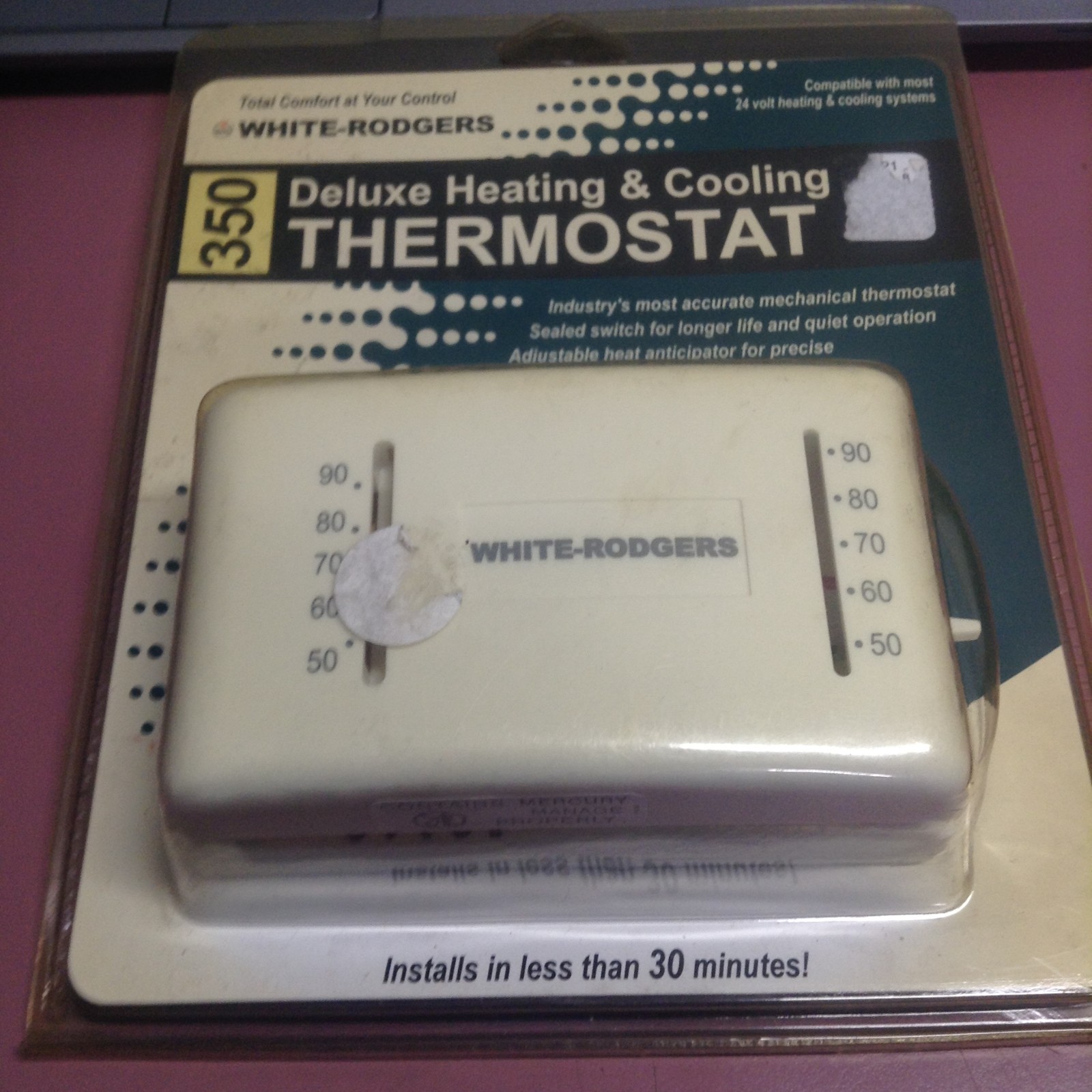 WHITE RODGERS 350 DELUXE HEATING COOLING THERMOSTAT