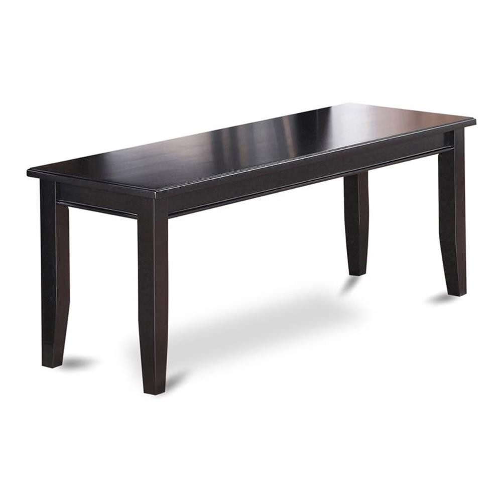 East West Furniture Dudley 17" Wood Dining Bench in Classy Black
