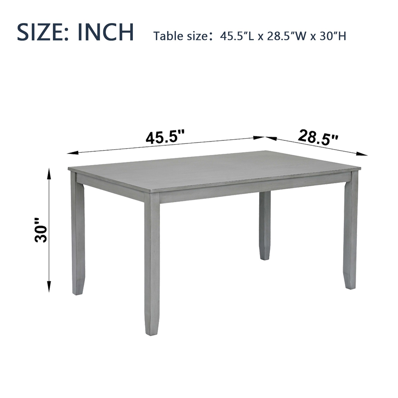 Wooden Dining Rectangular Table, Kitchen Table for Small Space, 4 Person Dinin