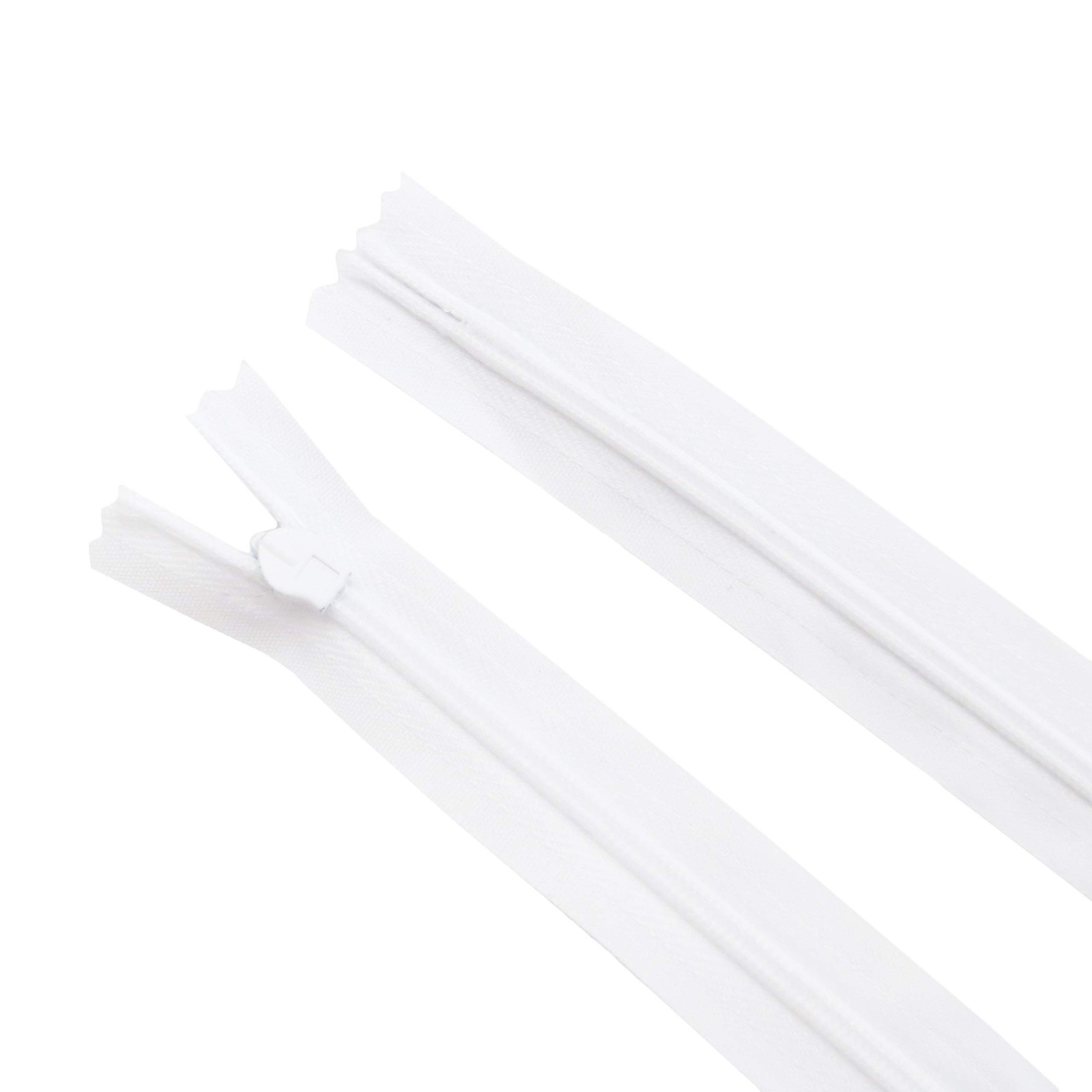 Nylon Coil Invisible Zippers #3, 2 Pieces, 16 Inches, White
