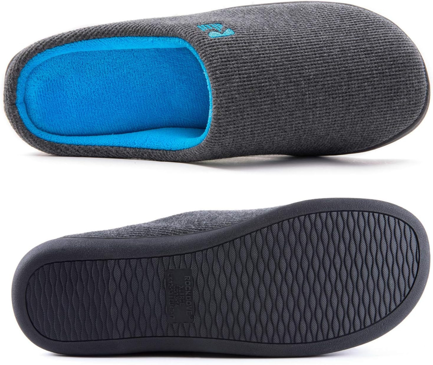 Rockdove Men'S Original Two-Tone Memory Foam Slipper
