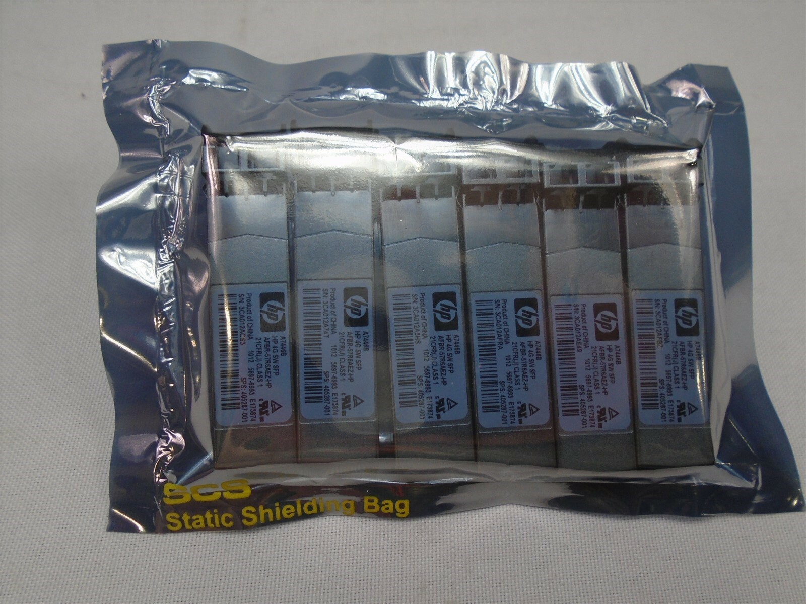 Lot of 6 HP A7446B 4GbE SFP+ SW Transceiver 850nm 405287-001