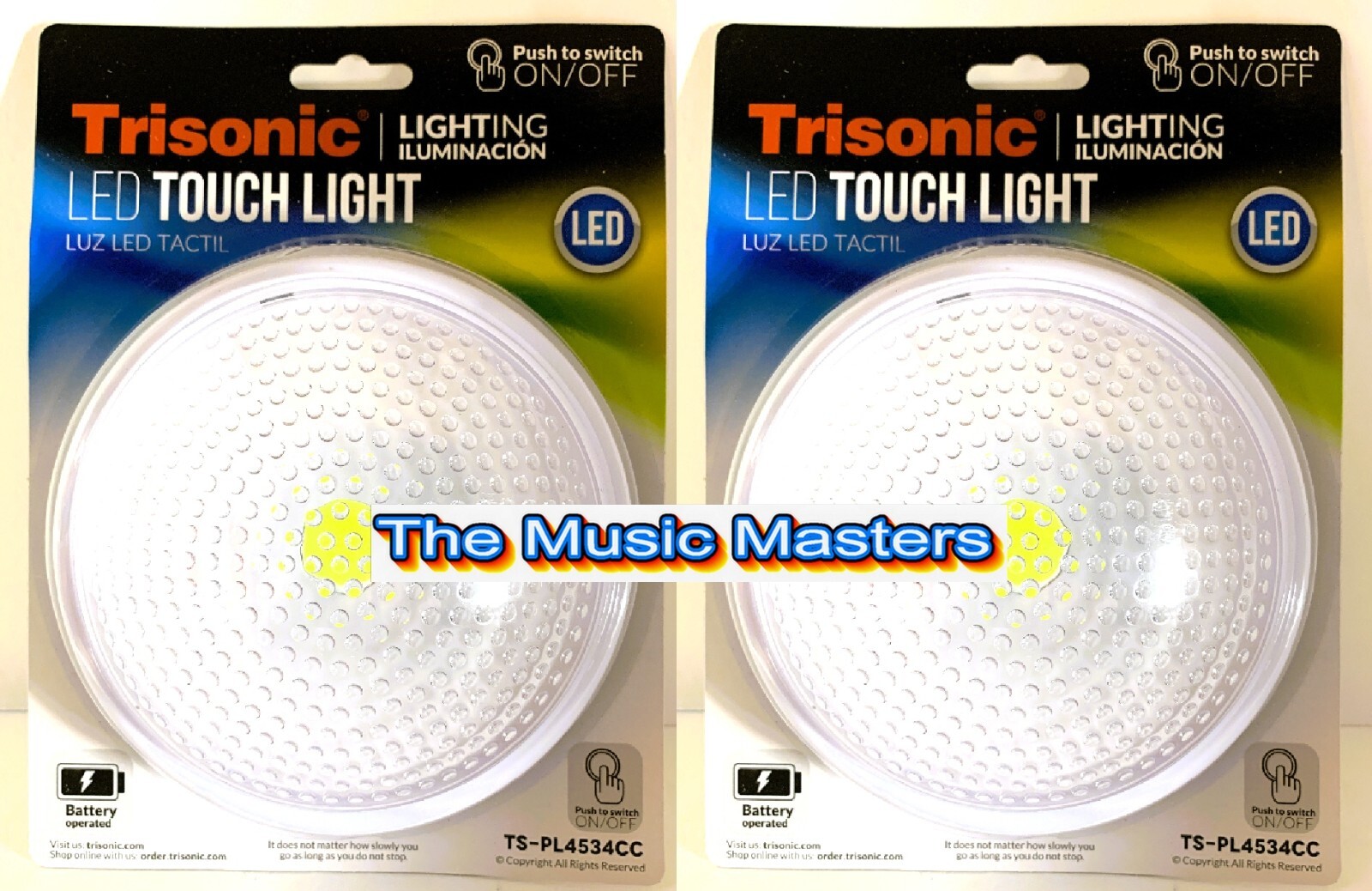 2X Touch Push On Off LED Battery Light Utility Cabinet Closet Emergency Lighting
